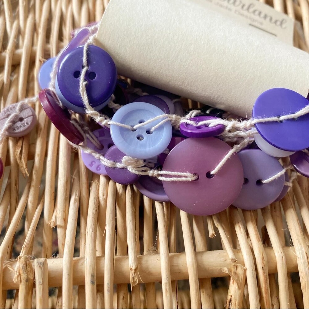 6FT Purple Button Garland, Farmhouse Garland, Primitive Country Garland, Mantel
